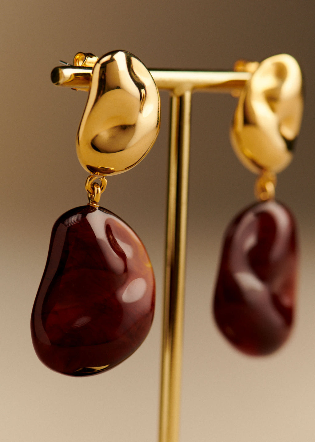 Boucles d'oreilles Solene - Brun Doré