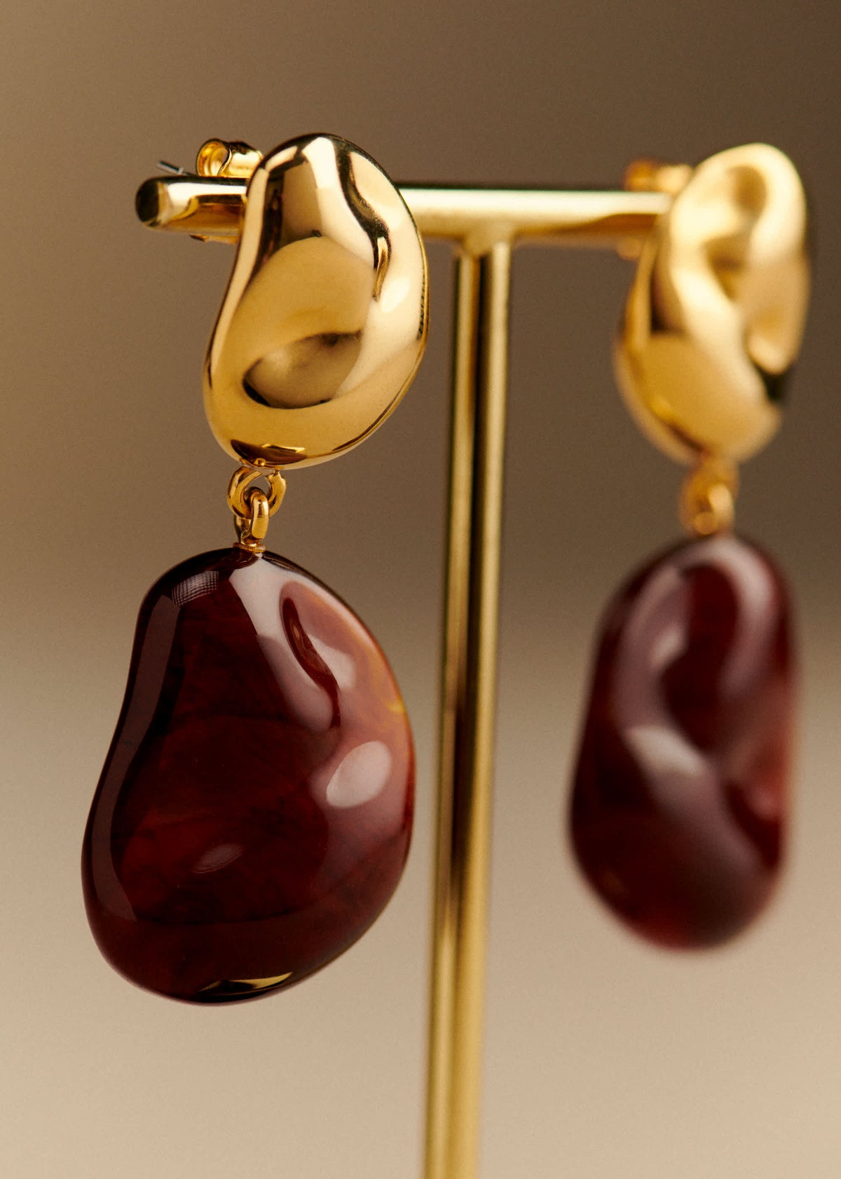 Boucles d'oreilles Solene - Brun Doré