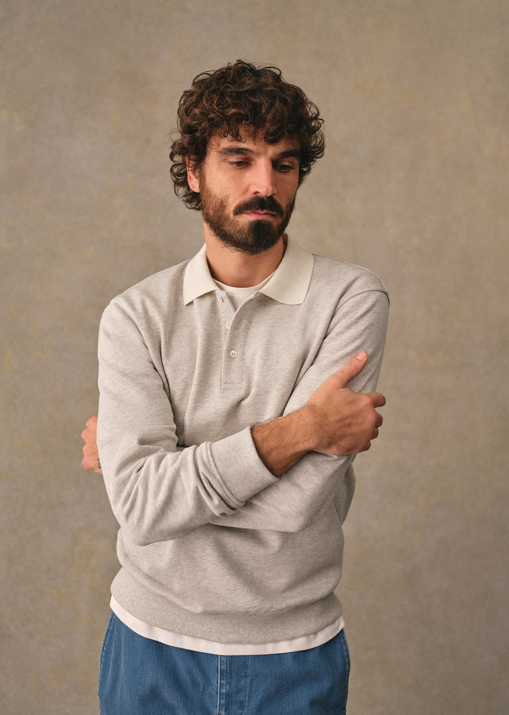 Sweatshirt Navi - Gris Chiné