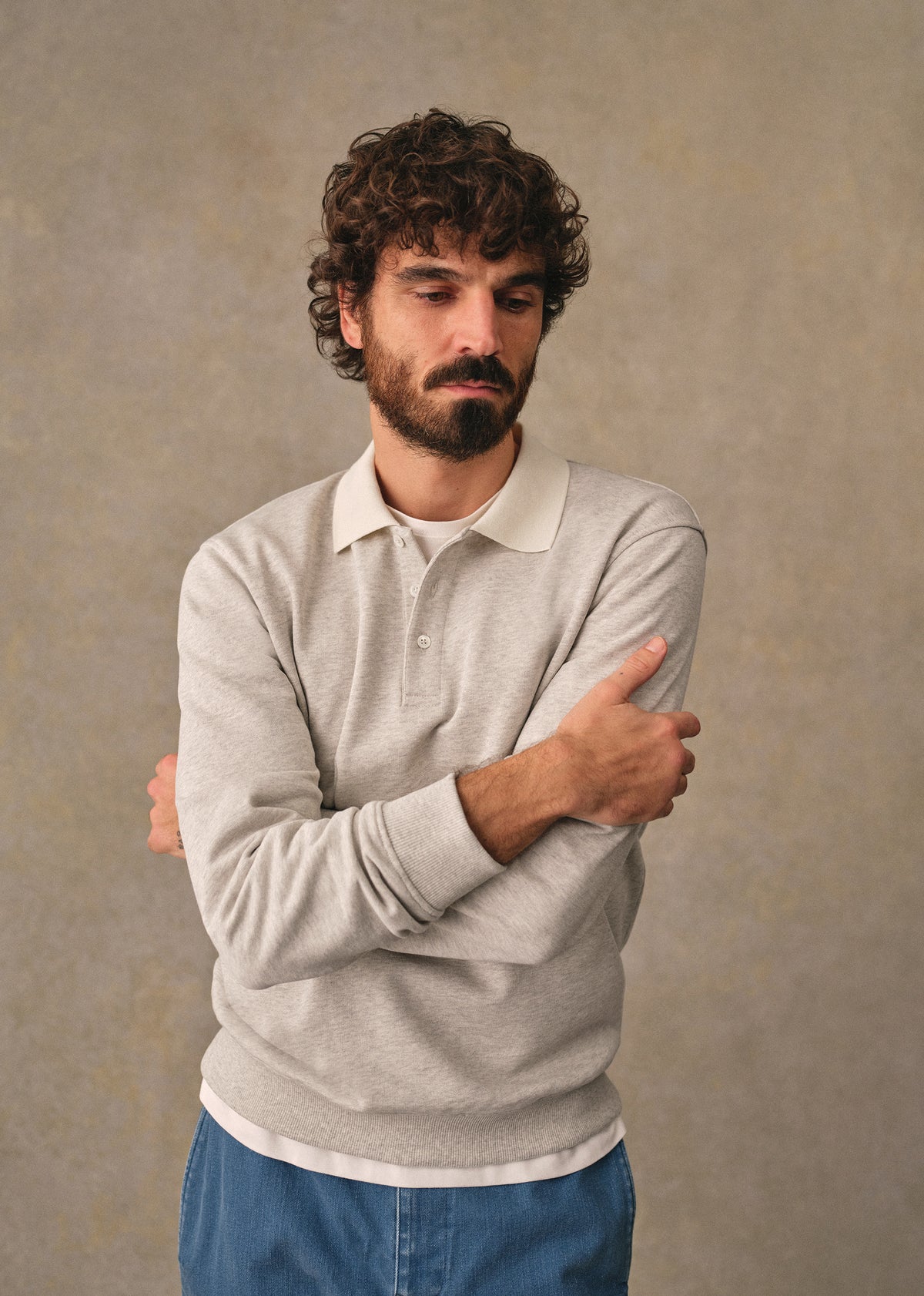 Sweatshirt Navi - Gris Chiné