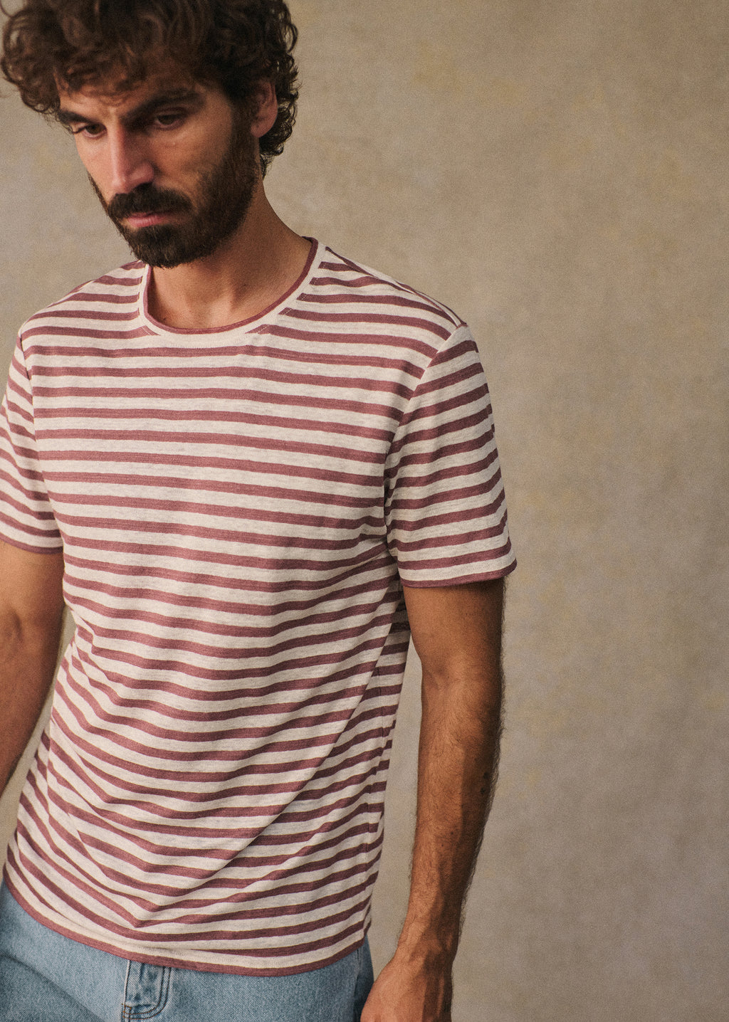 T-Shirt Fabio - Écru / Rose Ancien
