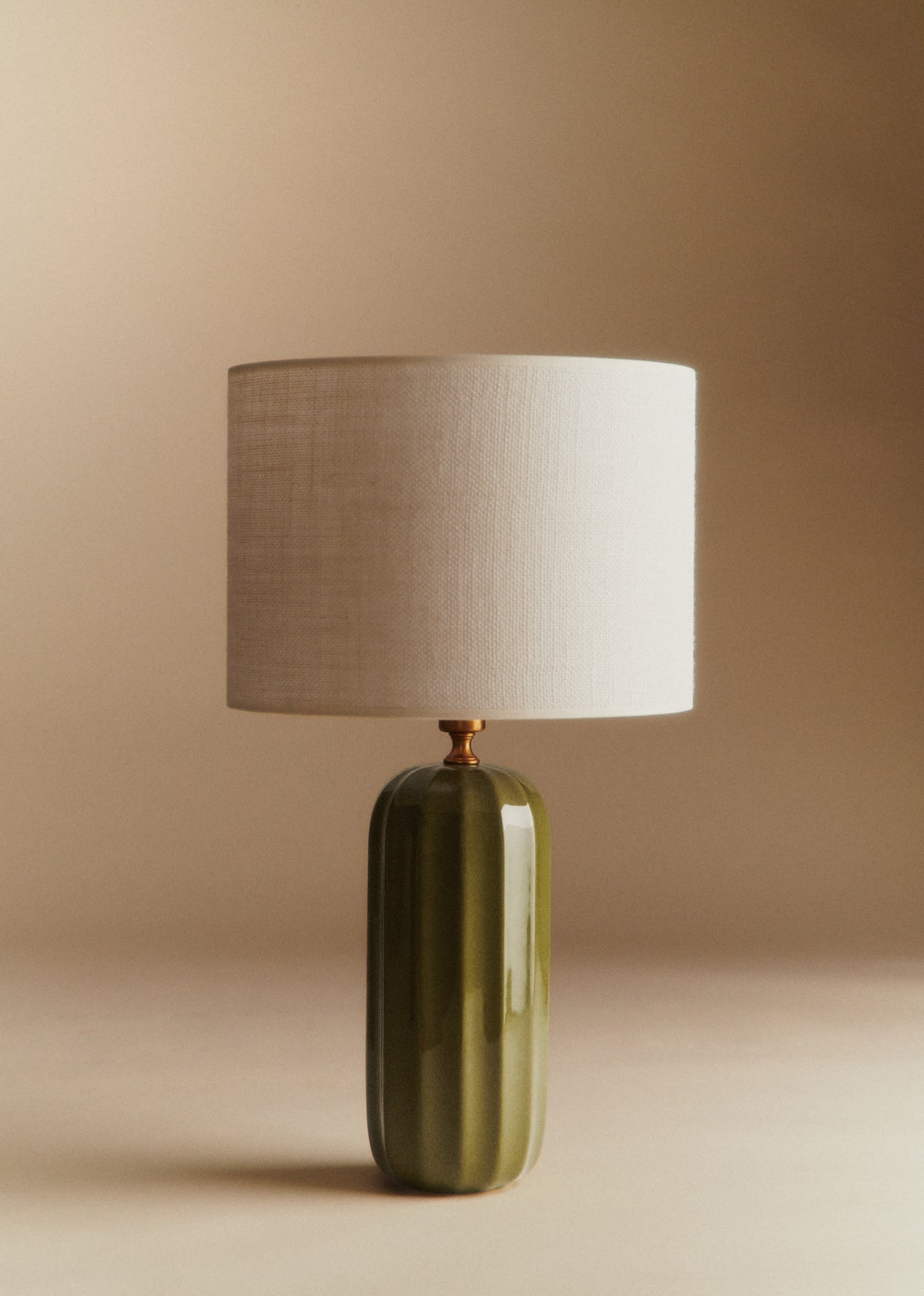 Lampe Traviata - Vert sauge - Abat-jour Dolce - Jute Écru
