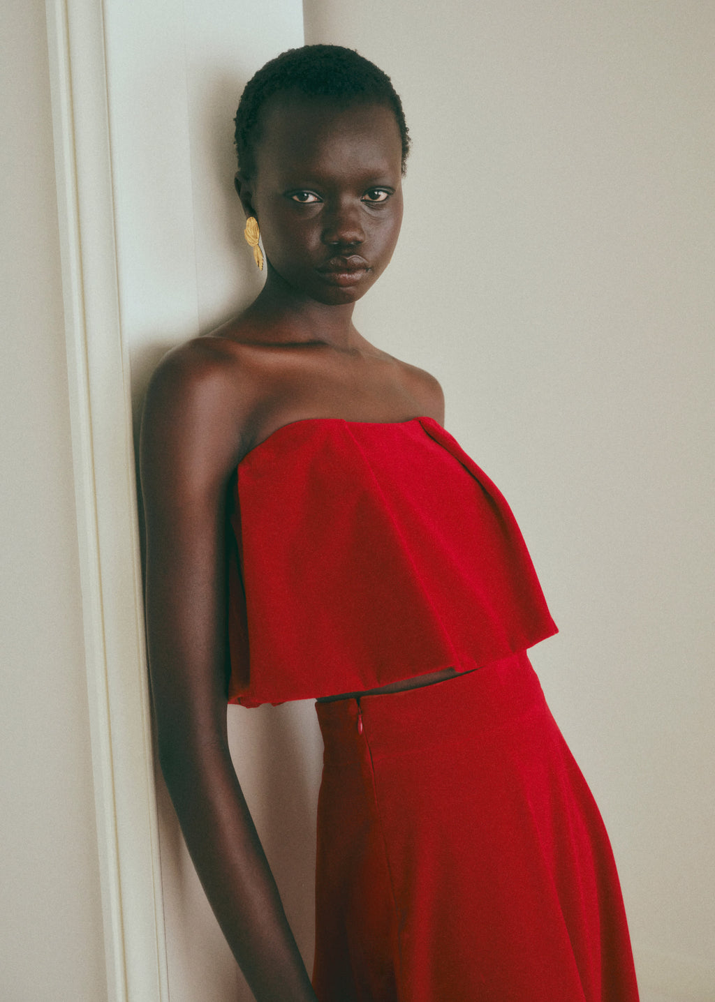 Top LISSI - Velours Rouge