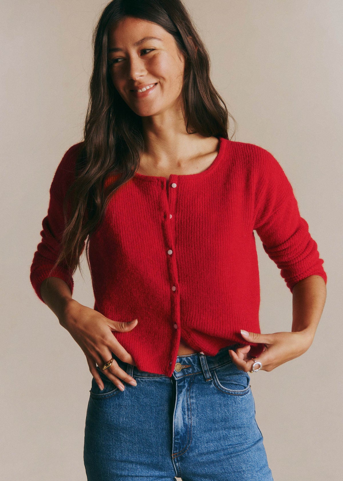 Gilet Gaspard Crop - Rouge Carmin