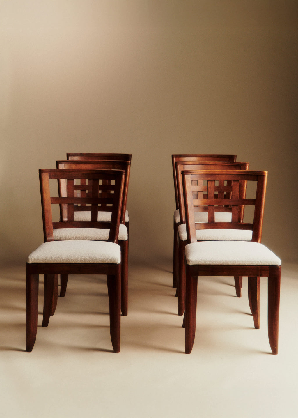 Lot de 6 chaises vintage hêtre - Hêtre teinté