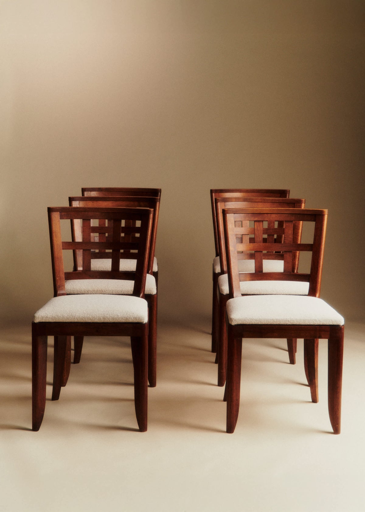Lot de 6 chaises vintage hêtre - Hêtre teinté