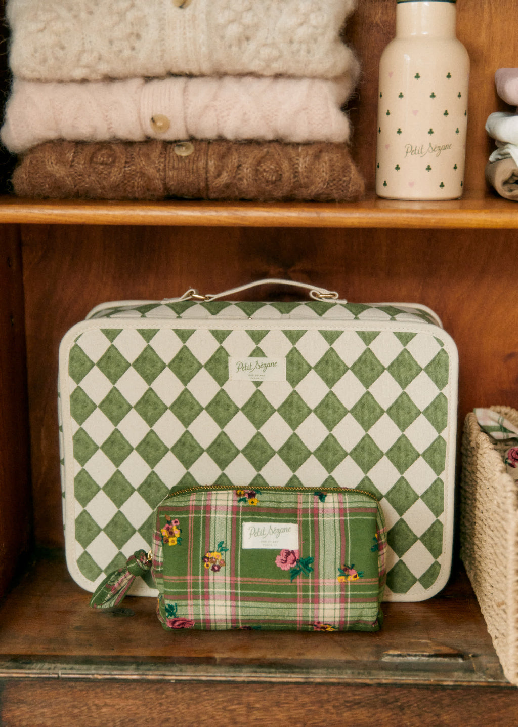 Valisette damier - Imprimé damier vert