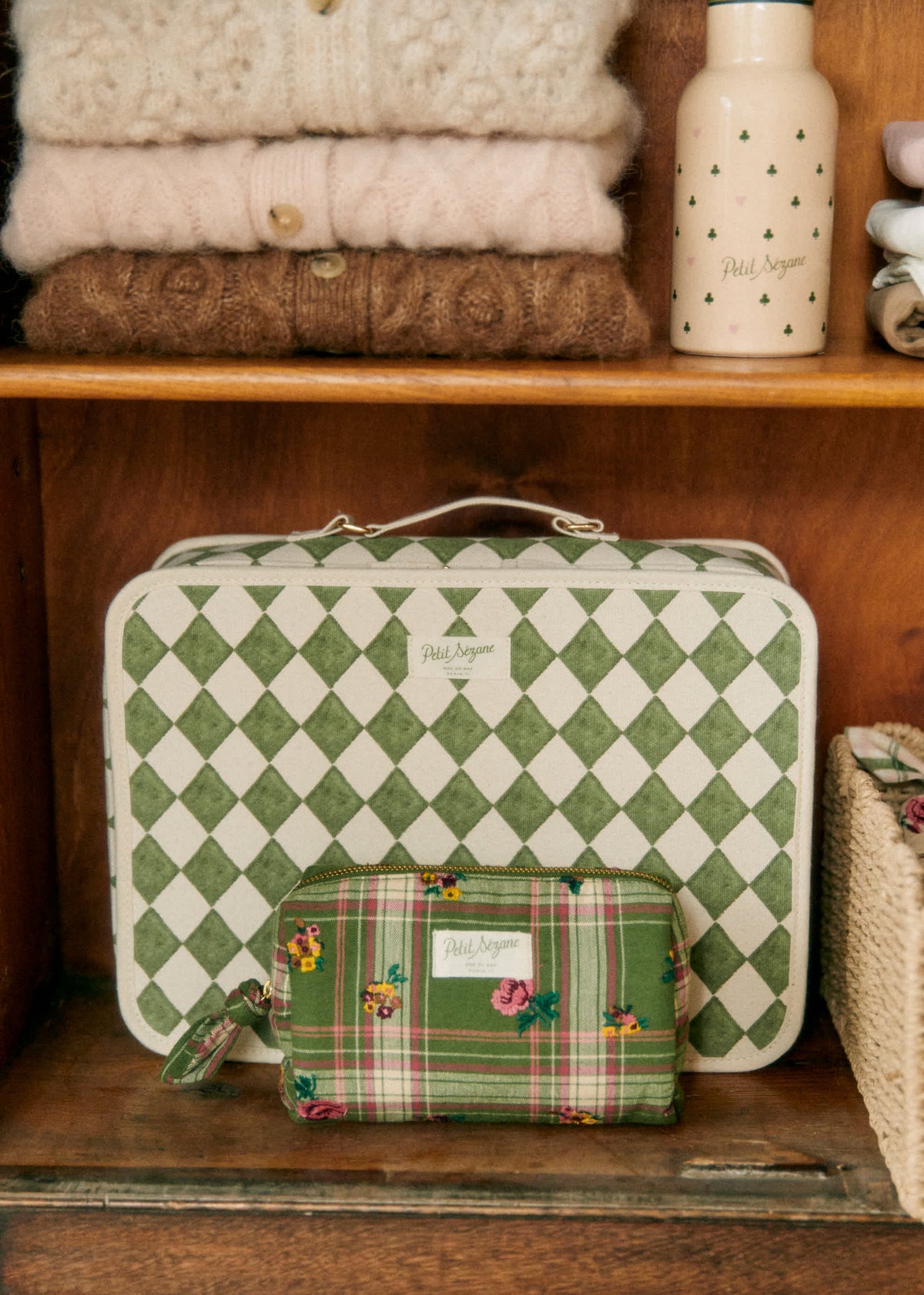 Valisette damier - Imprimé damier vert