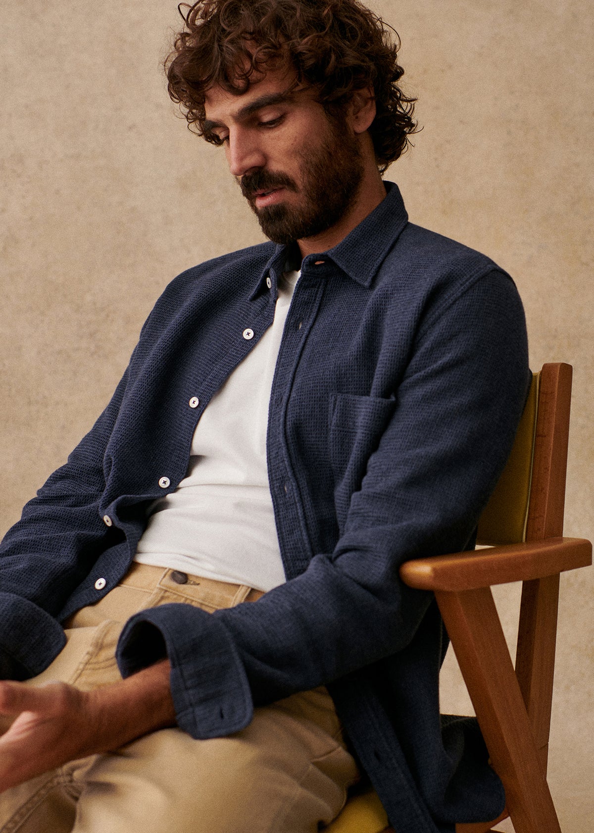 Chemise Lars Waffle - Bleu Chiné