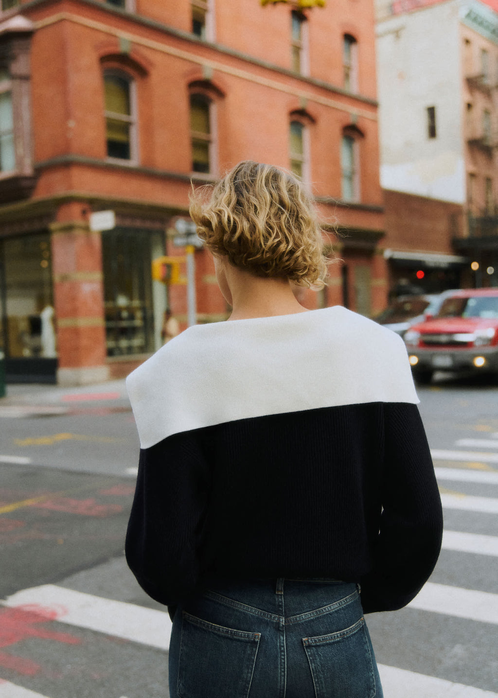 Pull Claudio - Marine Col Ecru