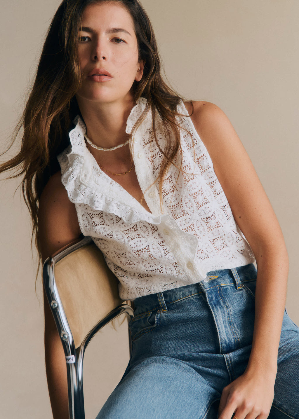Chemise Celinda - Guipure Unie Ecru