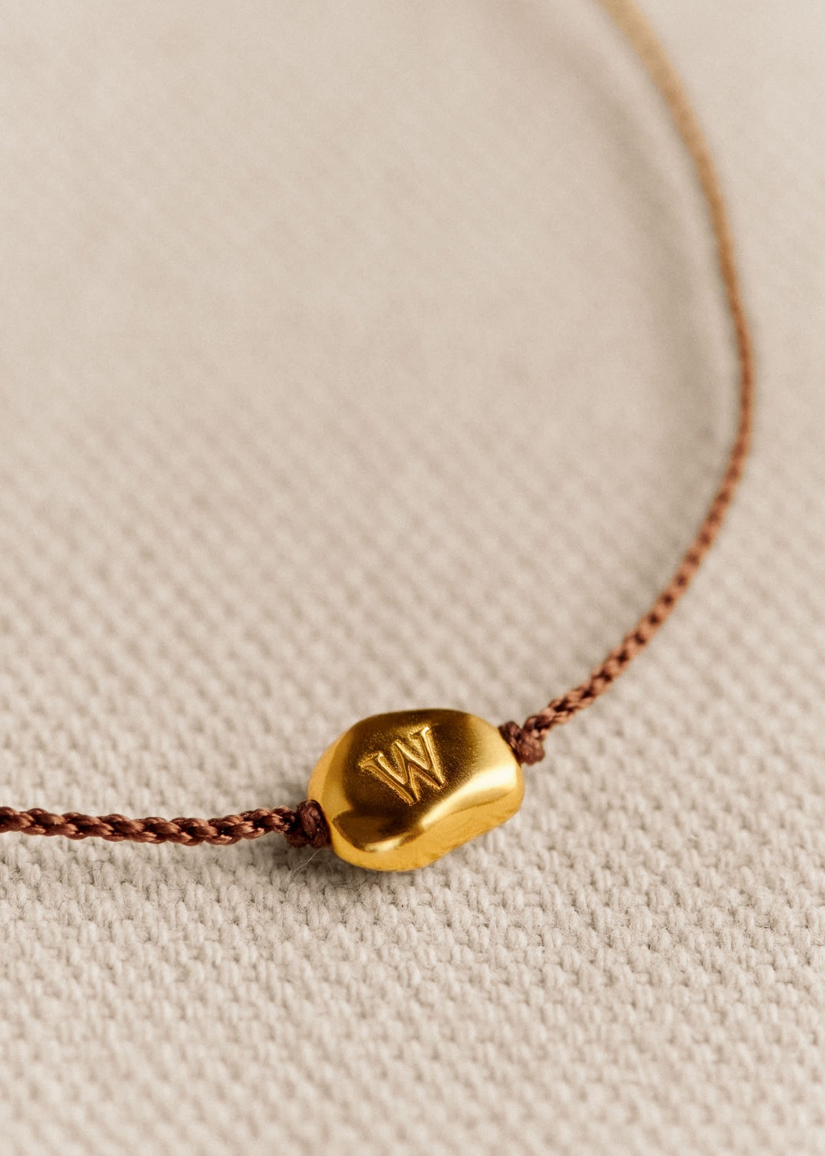 Bracelet Cléo - Chocolat - Lettre W