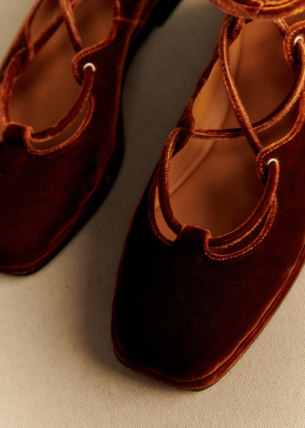 Ballerines Low Leocadie - Brique Velours