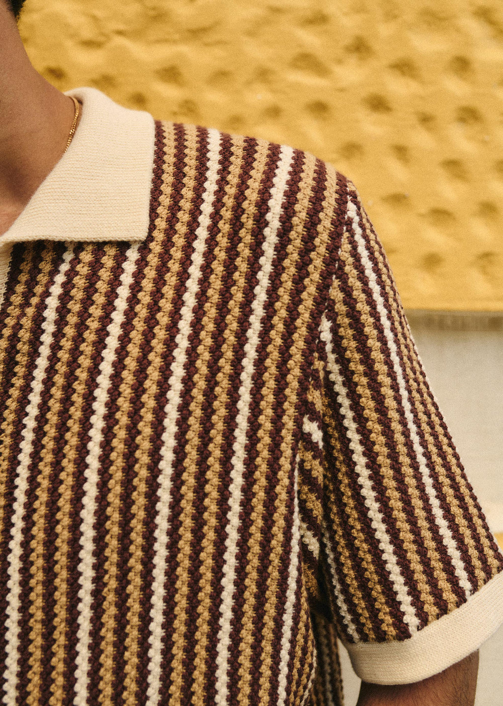Chemise Maille Angelo - Ecru / Marron