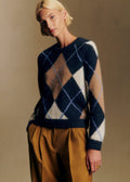 Pull Gabriel - Jacquard Marine Camel Ecru