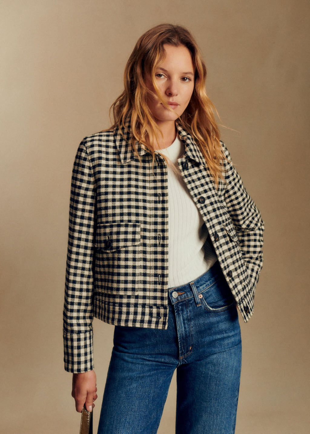 Veste Terry - Vichy Noir Écru