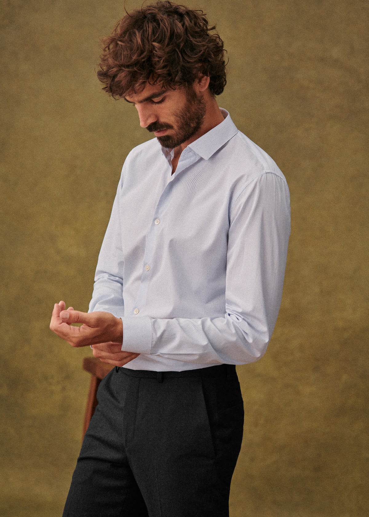Chemise Allen Popeline - Rayures Fines Bleues