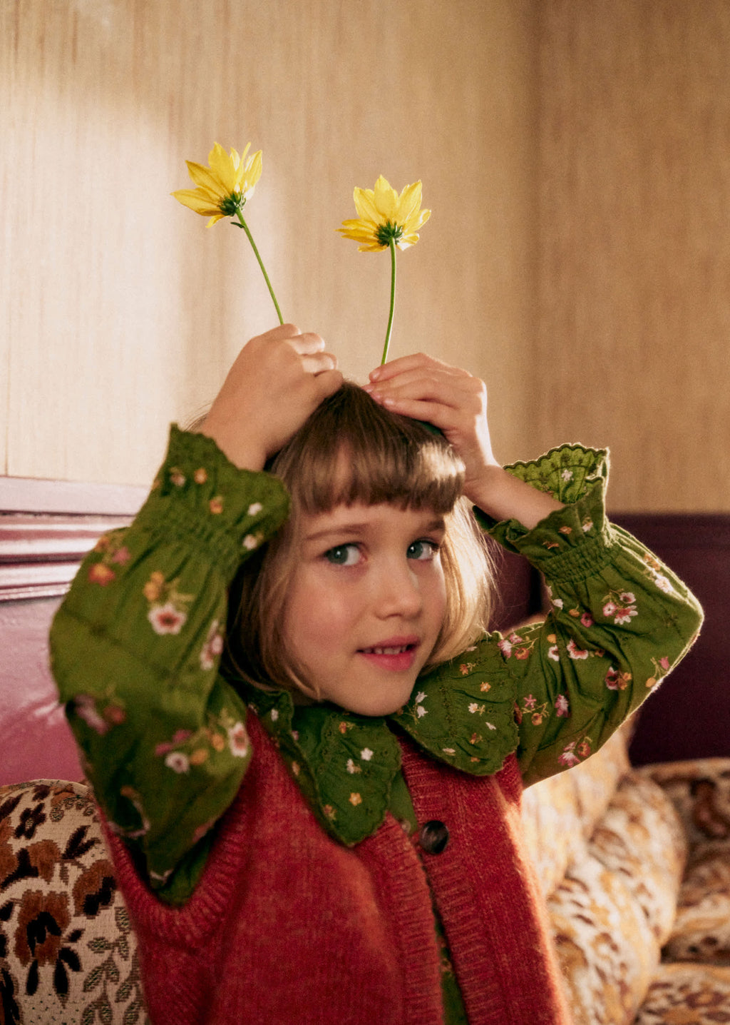 Chemise Margot - Olive / broderie herbier