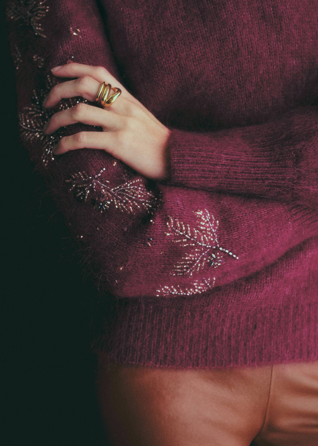 Pull Etienne - Raisin - Création Rose
