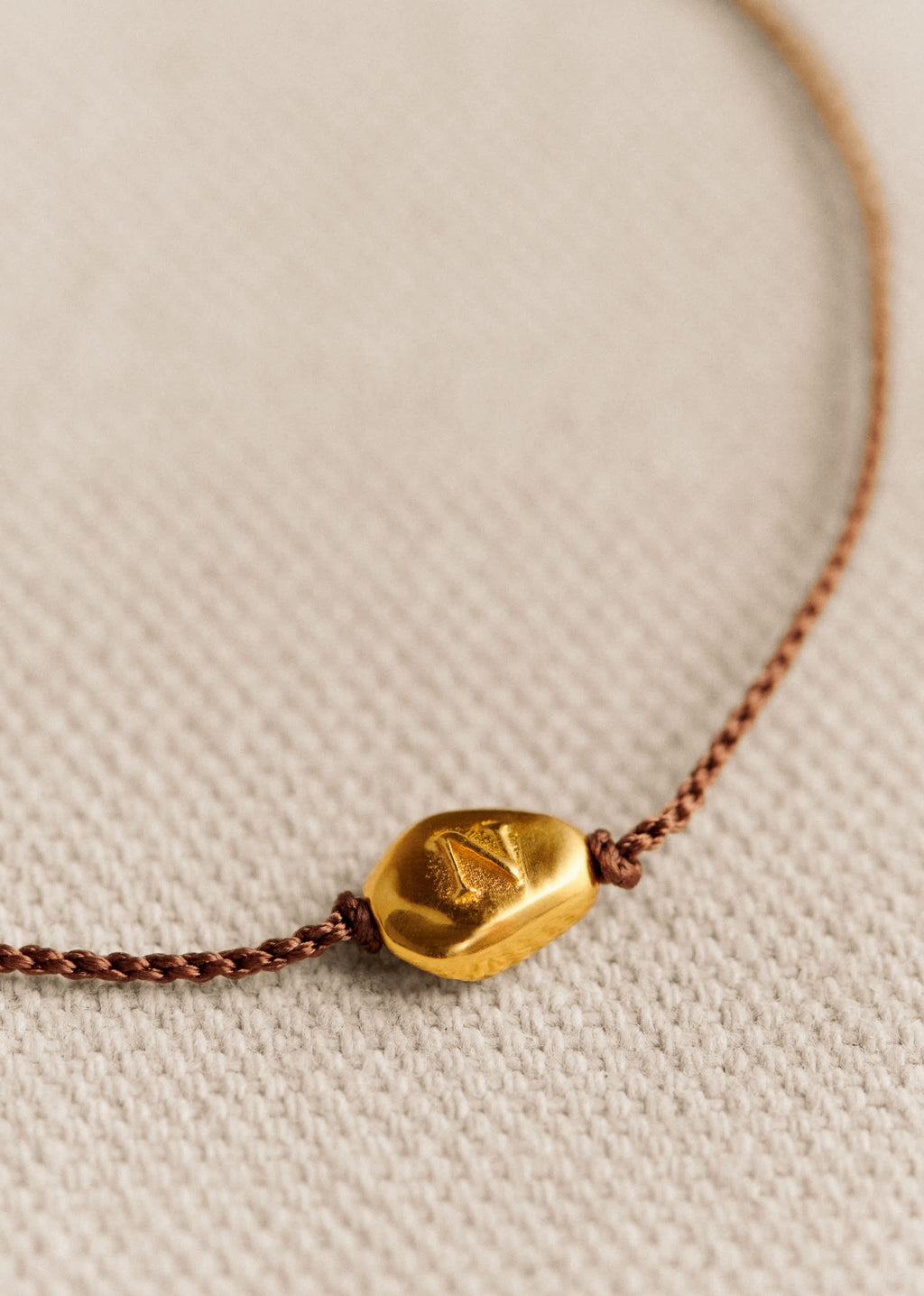 Bracelet Cléo - Chocolat - Lettre N